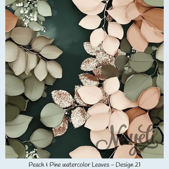 Peach & Pine watercolor Leaves – Bild 22