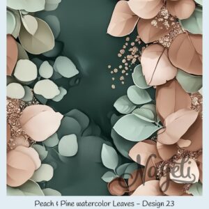 Peach & Pine watercolor Leaves – Bild 24