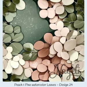 Peach & Pine watercolor Leaves – Bild 25