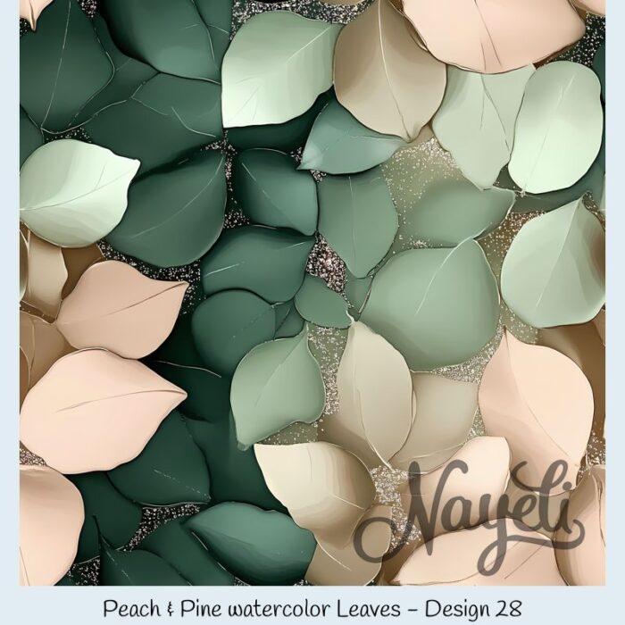 Peach & Pine watercolor Leaves – Bild 29