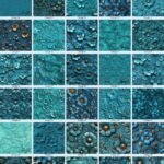 Aqua Embossed Flowers