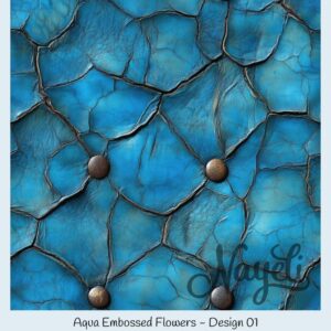 Aqua Embossed Flowers – Bild 2