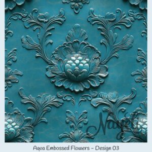 Aqua Embossed Flowers – Bild 4