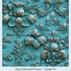 Aqua Embossed Flowers – Bild 5