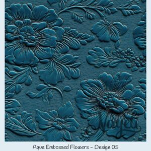 Aqua Embossed Flowers – Bild 6