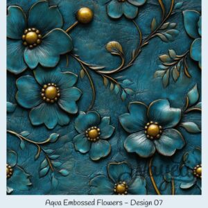 Aqua Embossed Flowers – Bild 8
