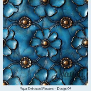 Aqua Embossed Flowers – Bild 10