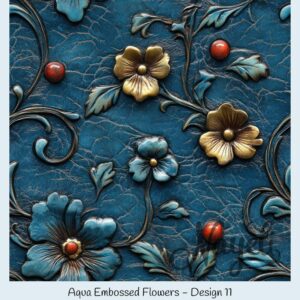 Aqua Embossed Flowers – Bild 12