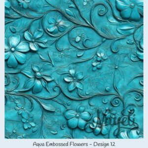 Aqua Embossed Flowers – Bild 13