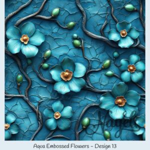 Aqua Embossed Flowers – Bild 14