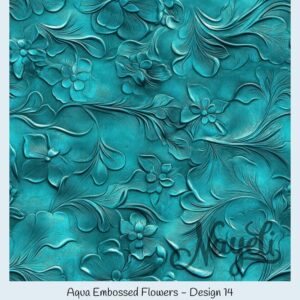 Aqua Embossed Flowers – Bild 15
