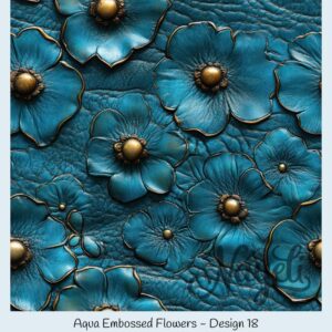Aqua Embossed Flowers – Bild 19