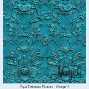 Aqua Embossed Flowers – Bild 20
