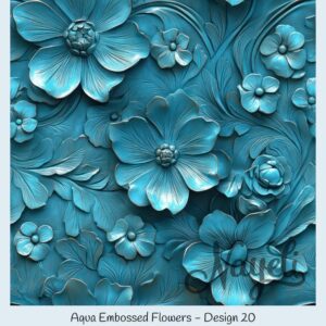 Aqua Embossed Flowers – Bild 21