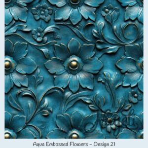 Aqua Embossed Flowers – Bild 22