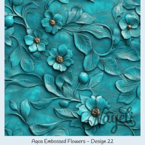 Aqua Embossed Flowers – Bild 23
