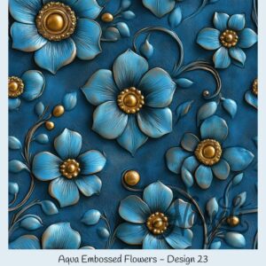 Aqua Embossed Flowers – Bild 24