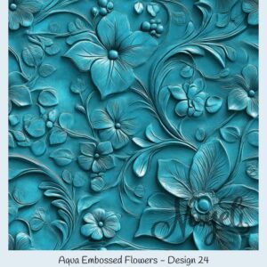 Aqua Embossed Flowers – Bild 25