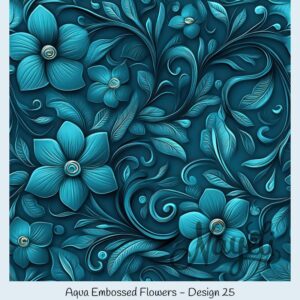 Aqua Embossed Flowers – Bild 26
