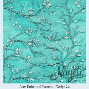 Aqua Embossed Flowers – Bild 27