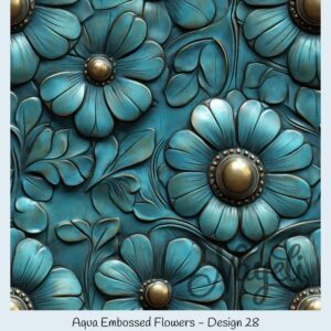 Aqua Embossed Flowers – Bild 29