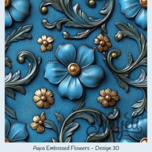 Aqua Embossed Flowers – Bild 31