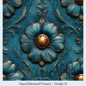 Aqua Embossed Flowers – Bild 32