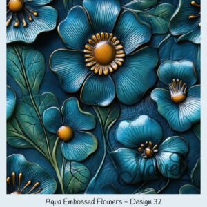 Aqua Embossed Flowers – Bild 33