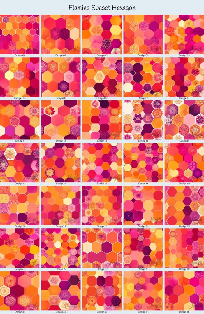 Flaming Sunset Hexagon – Bild 1