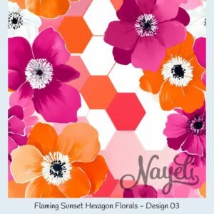 Flaming Sunset Hexagon Florals – Bild 4