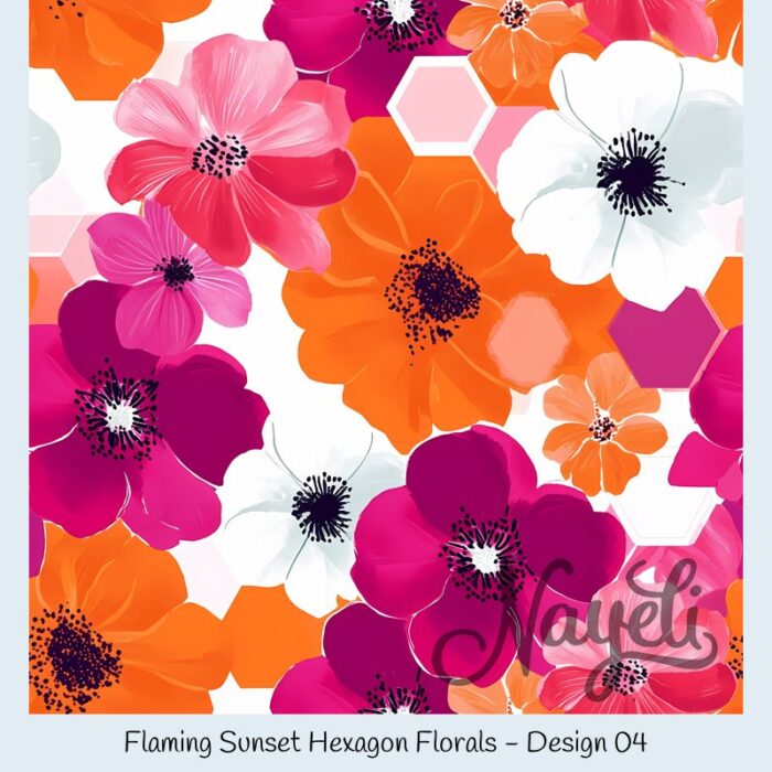 Flaming Sunset Hexagon Florals – Bild 5