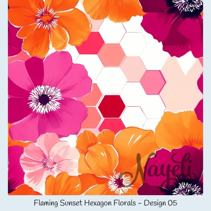 Flaming Sunset Hexagon Florals – Bild 6