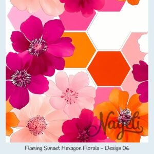 Flaming Sunset Hexagon Florals – Bild 7