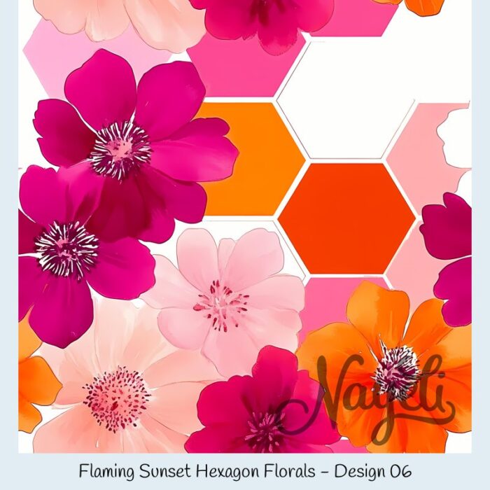 Flaming Sunset Hexagon Florals – Bild 7