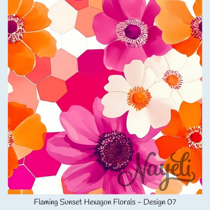 Flaming Sunset Hexagon Florals – Bild 8