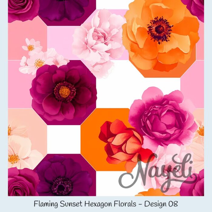 Flaming Sunset Hexagon Florals – Bild 9