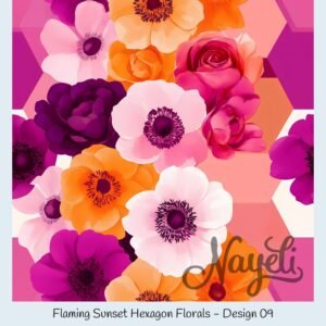 Flaming Sunset Hexagon Florals – Bild 10