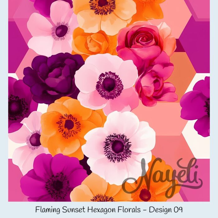 Flaming Sunset Hexagon Florals – Bild 10