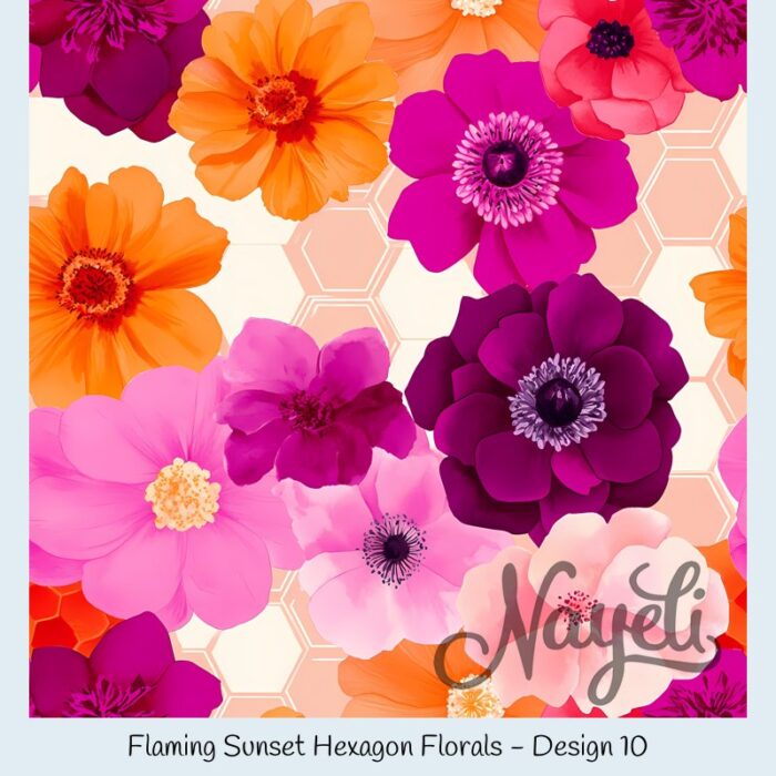 Flaming Sunset Hexagon Florals – Bild 11
