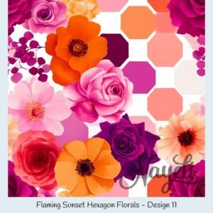 Flaming Sunset Hexagon Florals – Bild 12