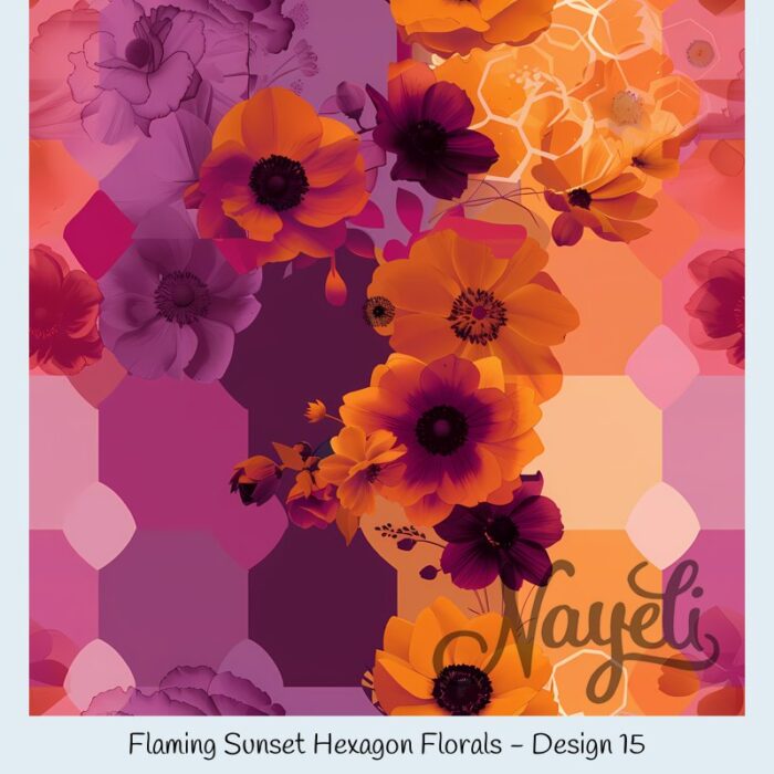 Flaming Sunset Hexagon Florals – Bild 16