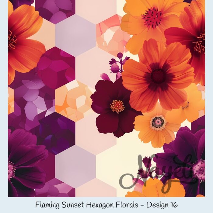 Flaming Sunset Hexagon Florals – Bild 17