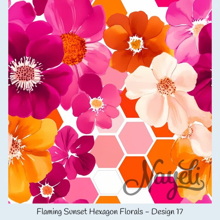 Flaming Sunset Hexagon Florals – Bild 18