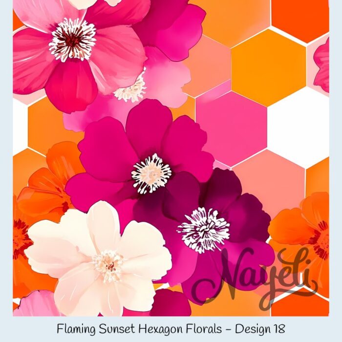 Flaming Sunset Hexagon Florals – Bild 19