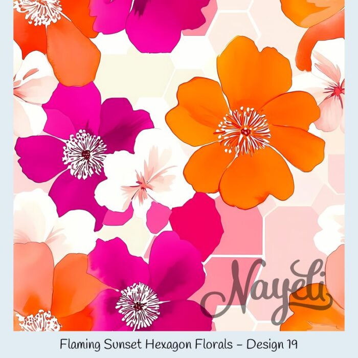 Flaming Sunset Hexagon Florals – Bild 20