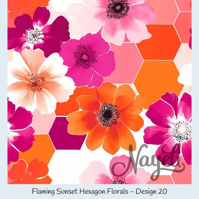 Flaming Sunset Hexagon Florals – Bild 21