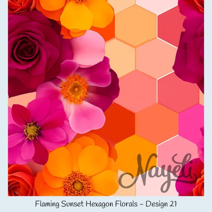 Flaming Sunset Hexagon Florals – Bild 22