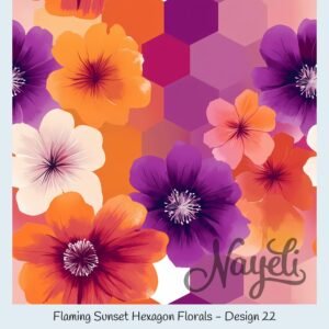 Flaming Sunset Hexagon Florals – Bild 23