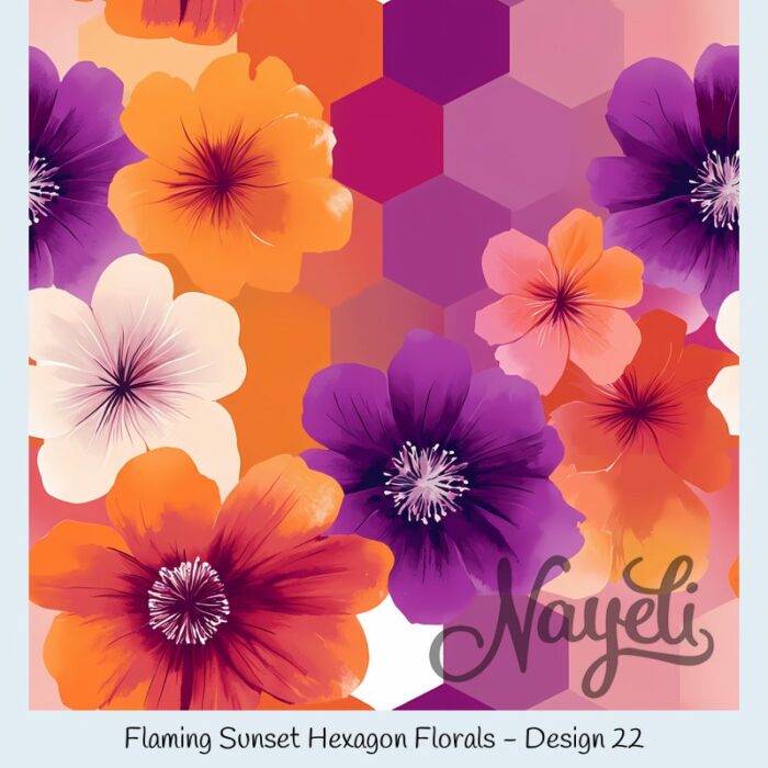Flaming Sunset Hexagon Florals – Bild 23