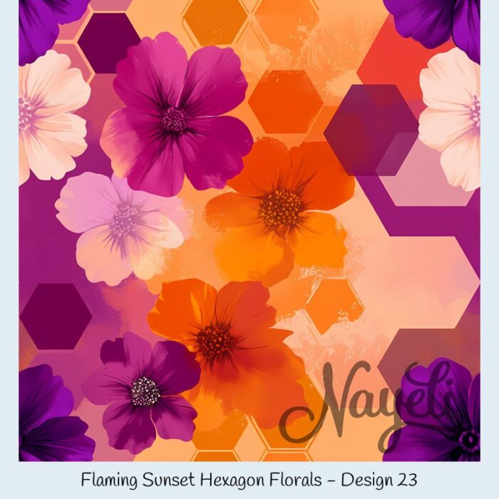 Flaming Sunset Hexagon Florals – Bild 24